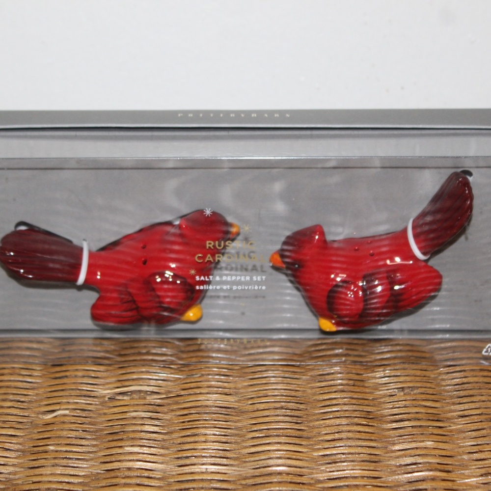 Pottery Barn Rustic Cardinal Salt & Pepper Set. - Picture 2 of 3